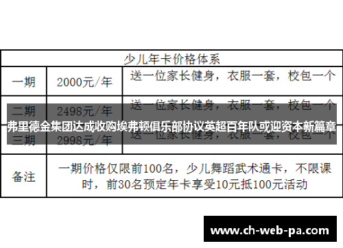 弗里德金集团达成收购埃弗顿俱乐部协议英超百年队或迎资本新篇章